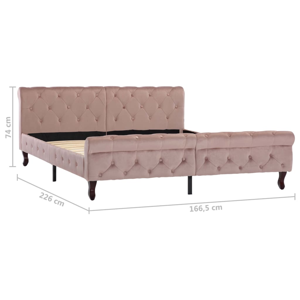 Bedframe fluweel roze 160x200 cm is nu te koop bij PeponiXL, paradijselijk wonen!