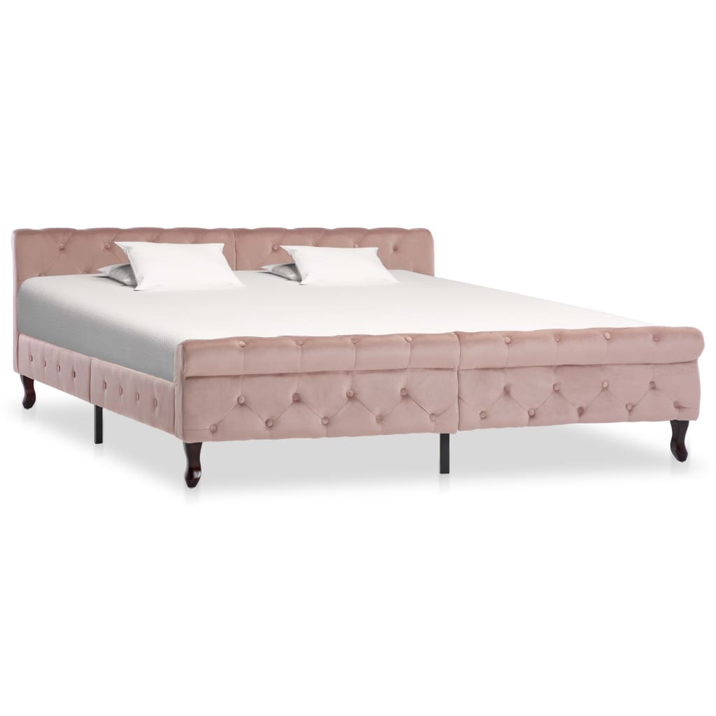 Bedframe fluweel roze 180x200 cm is nu te koop bij PeponiXL, paradijselijk wonen!