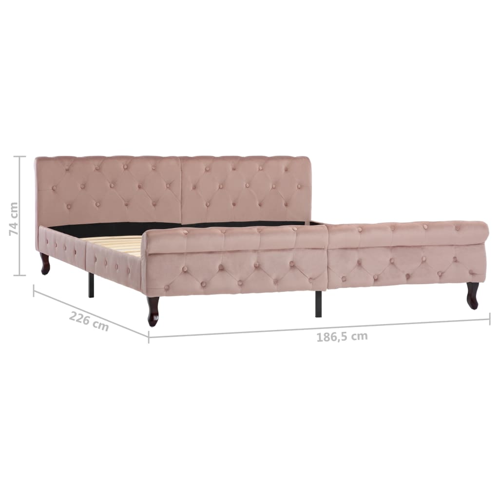 Bedframe fluweel roze 180x200 cm is nu te koop bij PeponiXL, paradijselijk wonen!