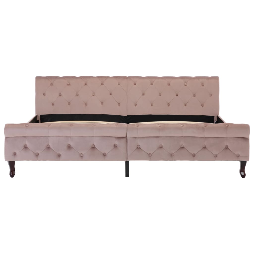Bedframe fluweel roze 200x200 cm is nu te koop bij PeponiXL, paradijselijk wonen!