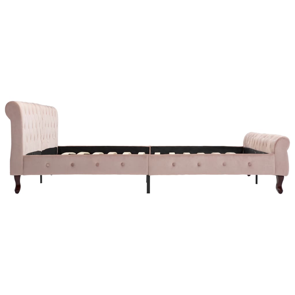 Bedframe fluweel roze 200x200 cm is nu te koop bij PeponiXL, paradijselijk wonen!