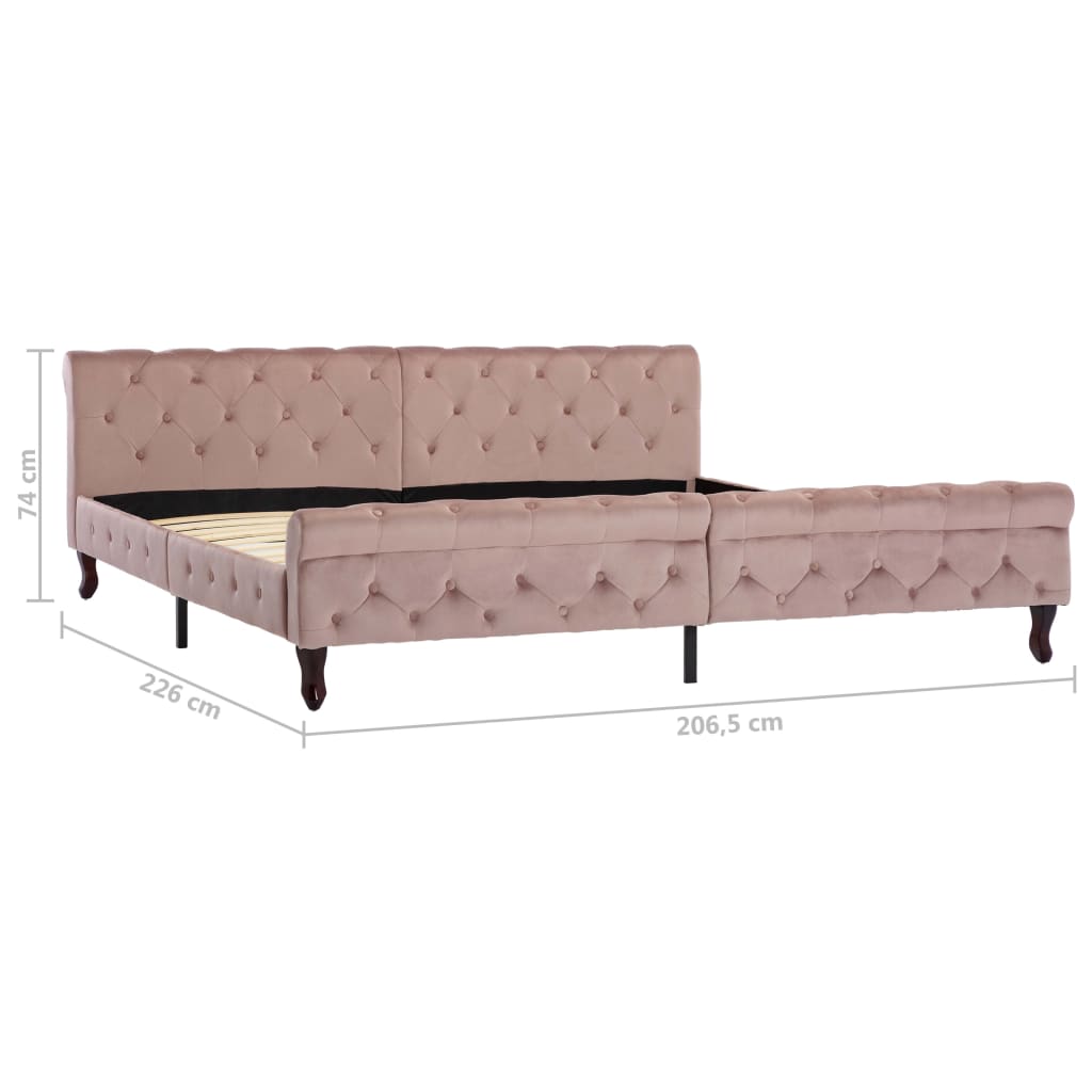 Bedframe fluweel roze 200x200 cm is nu te koop bij PeponiXL, paradijselijk wonen!