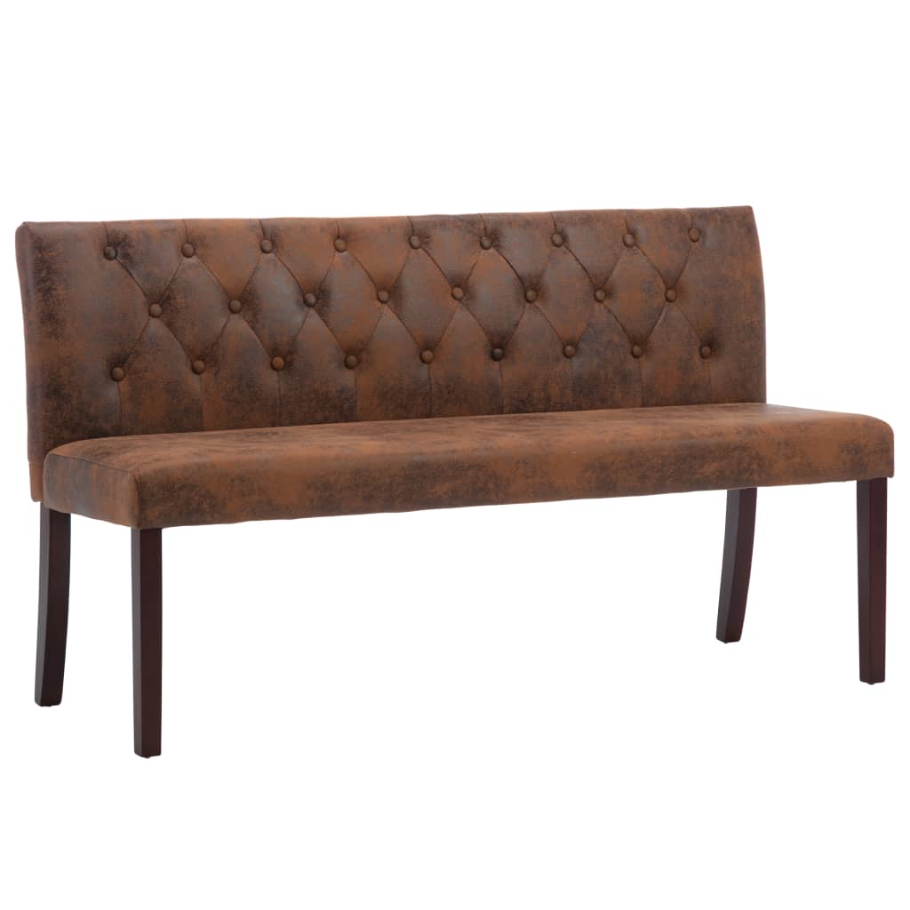 Bankje 148,5 cm kunstsuède bruin is nu te koop bij PeponiXL, paradijselijk wonen!