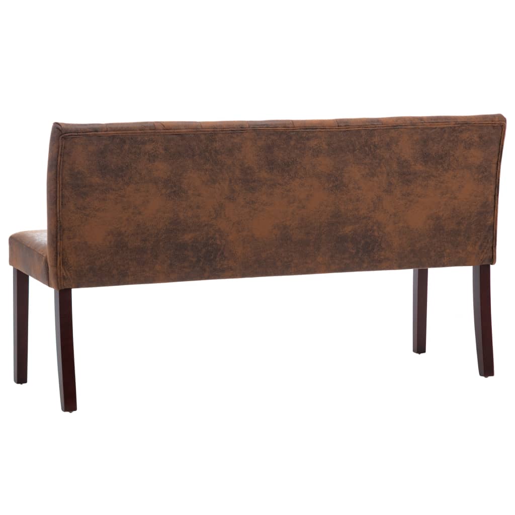 Bankje 148,5 cm kunstsuède bruin is nu te koop bij PeponiXL, paradijselijk wonen!