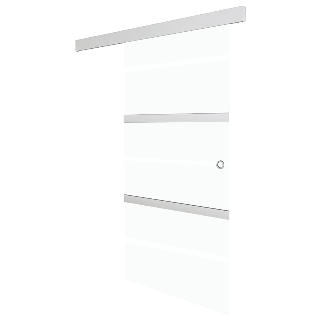 Schuifdeur 76x212 cm ESG-glas en aluminium zilverkleurig is nu te koop bij PeponiXL, paradijselijk wonen!