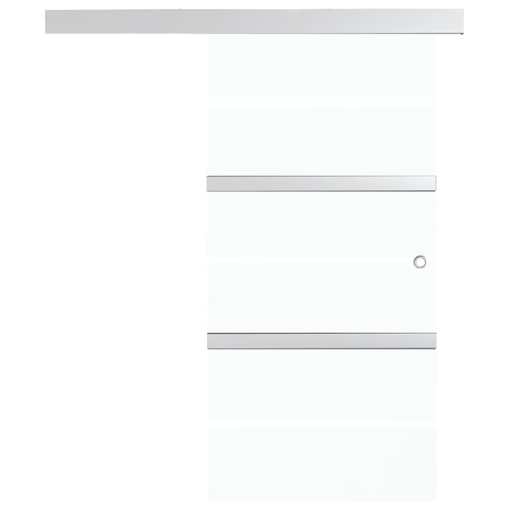 Schuifdeur 76x212 cm ESG-glas en aluminium zilverkleurig is nu te koop bij PeponiXL, paradijselijk wonen!