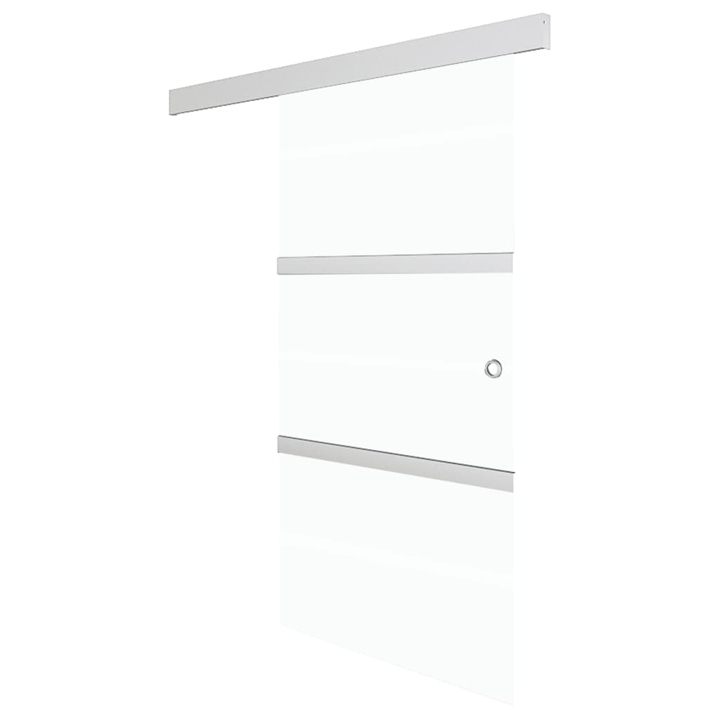 Schuifdeur 90x205 cm ESG-glas en aluminium zilverkleurig is nu te koop bij PeponiXL, paradijselijk wonen!