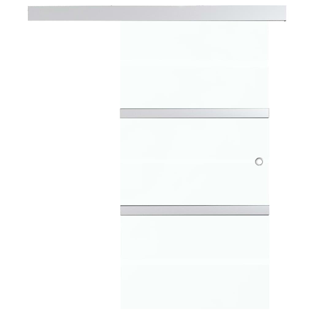 Schuifdeur 90x205 cm ESG-glas en aluminium zilverkleurig is nu te koop bij PeponiXL, paradijselijk wonen!