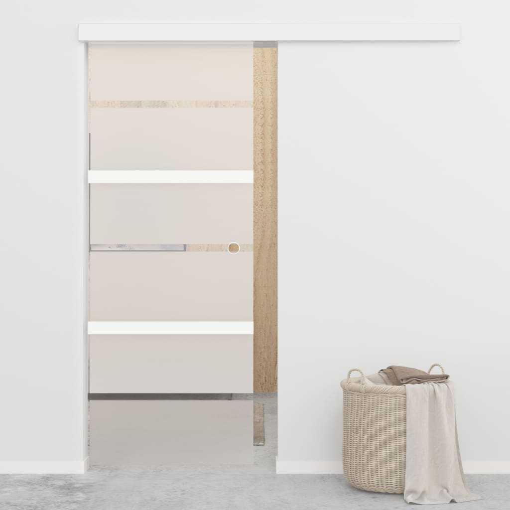 Schuifdeur met zachte stops 76x205 cm ESG-glas en aluminium is nu te koop bij PeponiXL, paradijselijk wonen!