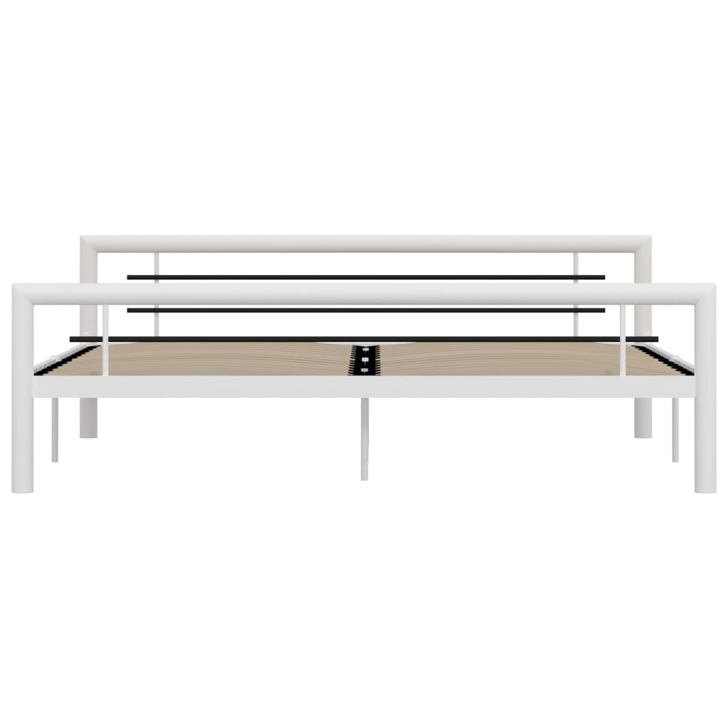Bedframe metaal wit en zwart 180x200 cm is nu te koop bij PeponiXL, paradijselijk wonen!