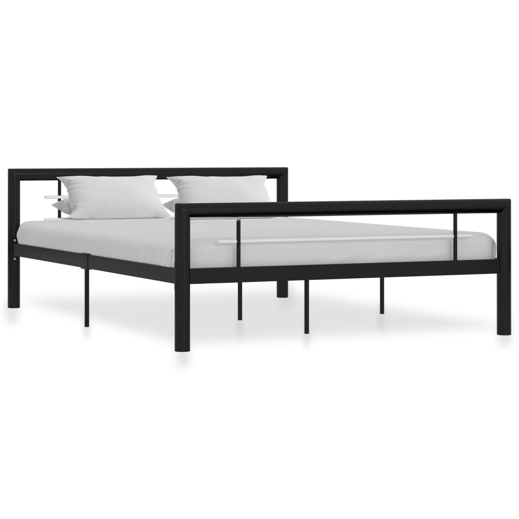 Bedframe metaal zwart en wit 120x200 cm is nu te koop bij PeponiXL, paradijselijk wonen!