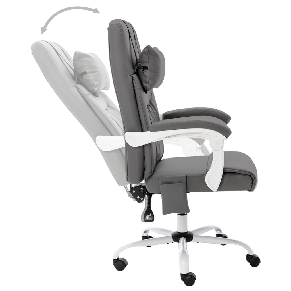 Kantoormassagestoel kunstleer grijs is nu te koop bij PeponiXL, paradijselijk wonen!