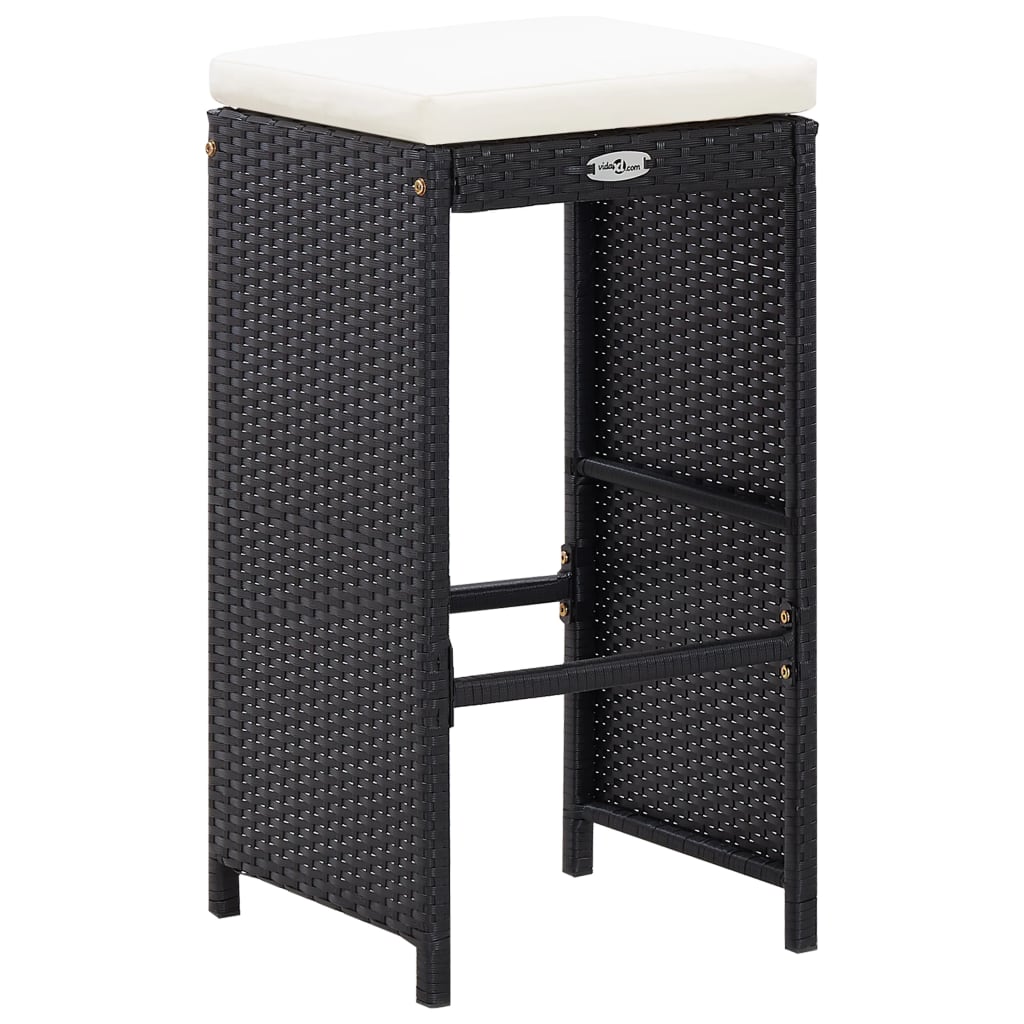 7-delige Tuinbarset met kussens poly rattan zwart is nu te koop bij PeponiXL, paradijselijk wonen!