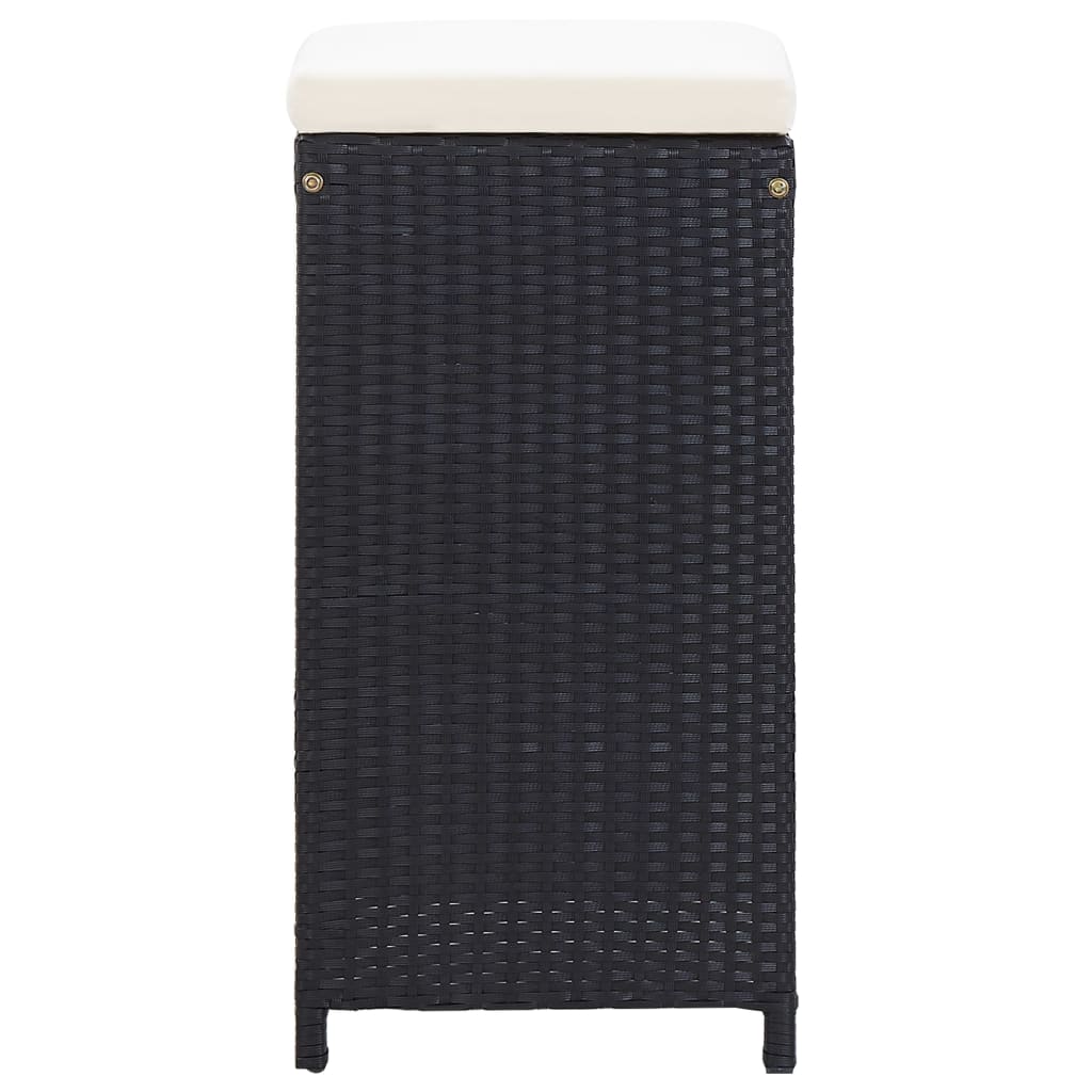 7-delige Tuinbarset met kussens poly rattan zwart is nu te koop bij PeponiXL, paradijselijk wonen!