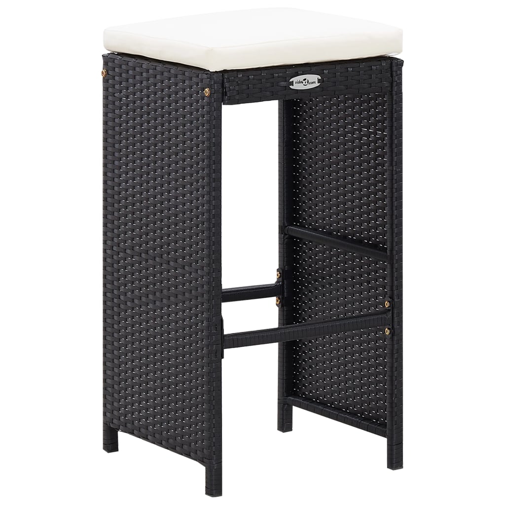 9-delige Tuinbarset poly rattan zwart is nu te koop bij PeponiXL, paradijselijk wonen!