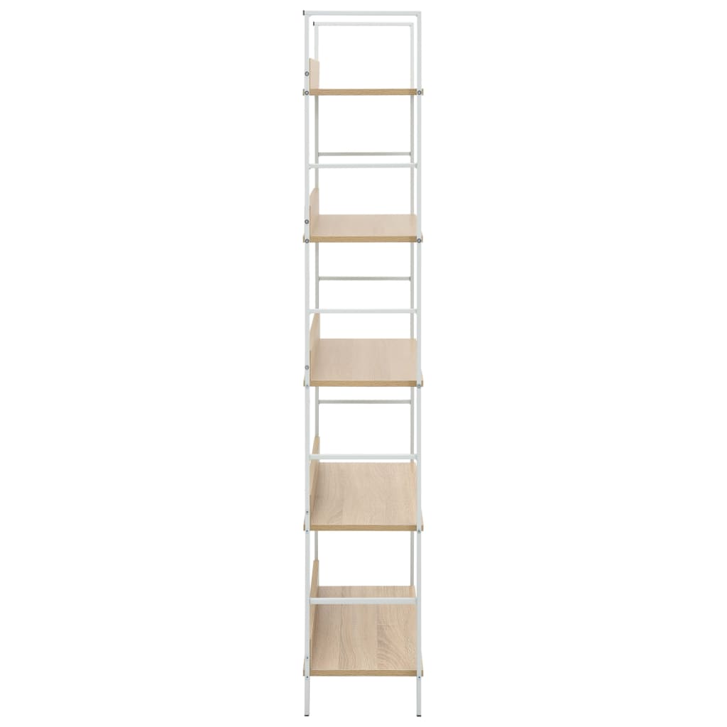 Boekenkast 5 schappen 60x27,6x158,5 cm bewerkt hout eikenkleur is nu te koop bij PeponiXL, paradijselijk wonen!