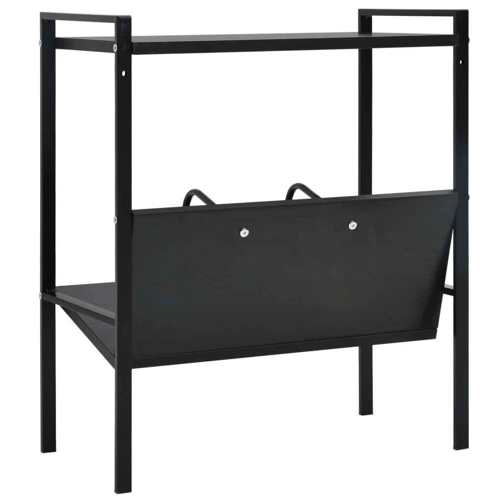 Boekenkast met 2 schappen 52x28x59 cm bewerkt hout zwart is nu te koop bij PeponiXL, paradijselijk wonen!