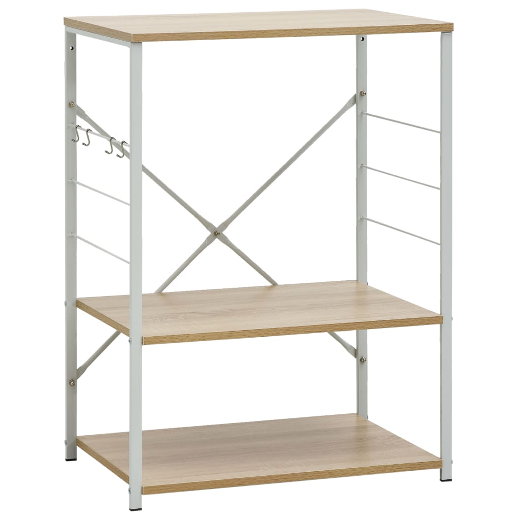 Magnetronkast 60x39,6x79,5 cm bewerkt hout wit en eikenkleurig is nu te koop bij PeponiXL, paradijselijk wonen!