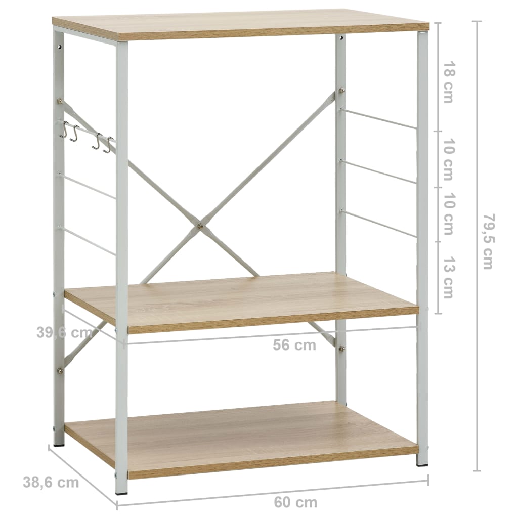 Magnetronkast 60x39,6x79,5 cm bewerkt hout wit en eikenkleurig is nu te koop bij PeponiXL, paradijselijk wonen!