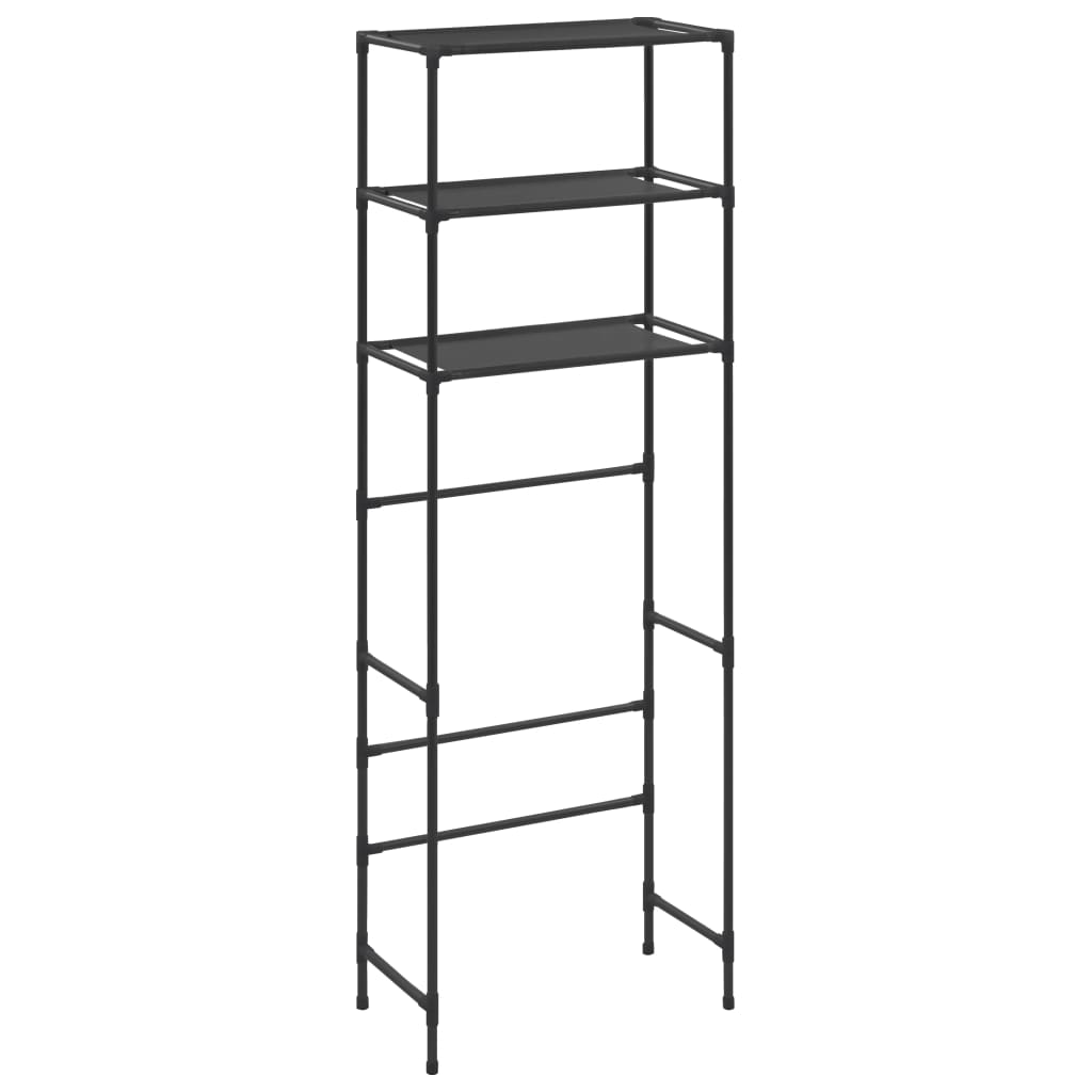 Opbergrek voor boven toilet 3-laags 53x28x169 cm zwart is nu te koop bij PeponiXL, paradijselijk wonen!