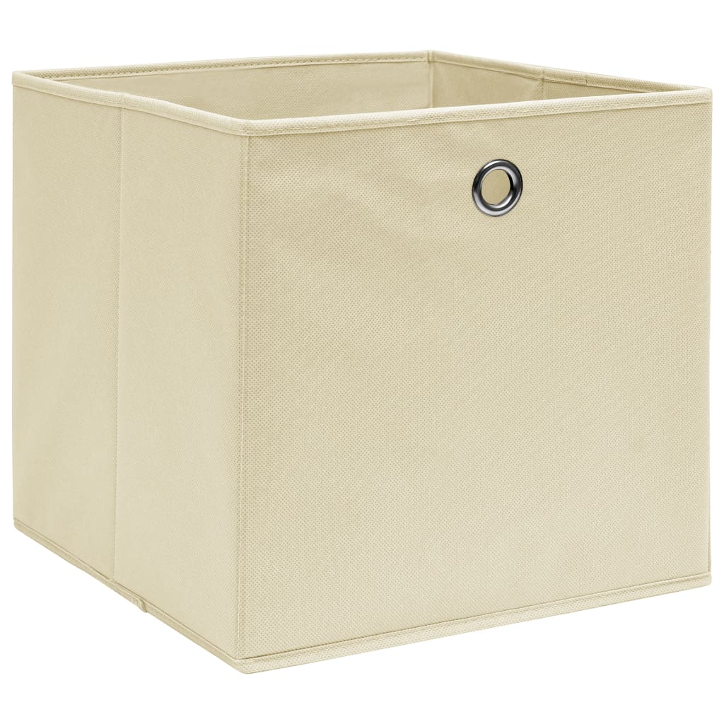 Opbergboxen 10 st 32x32x32 cm stof crèmekleurig is nu te koop bij PeponiXL, paradijselijk wonen!