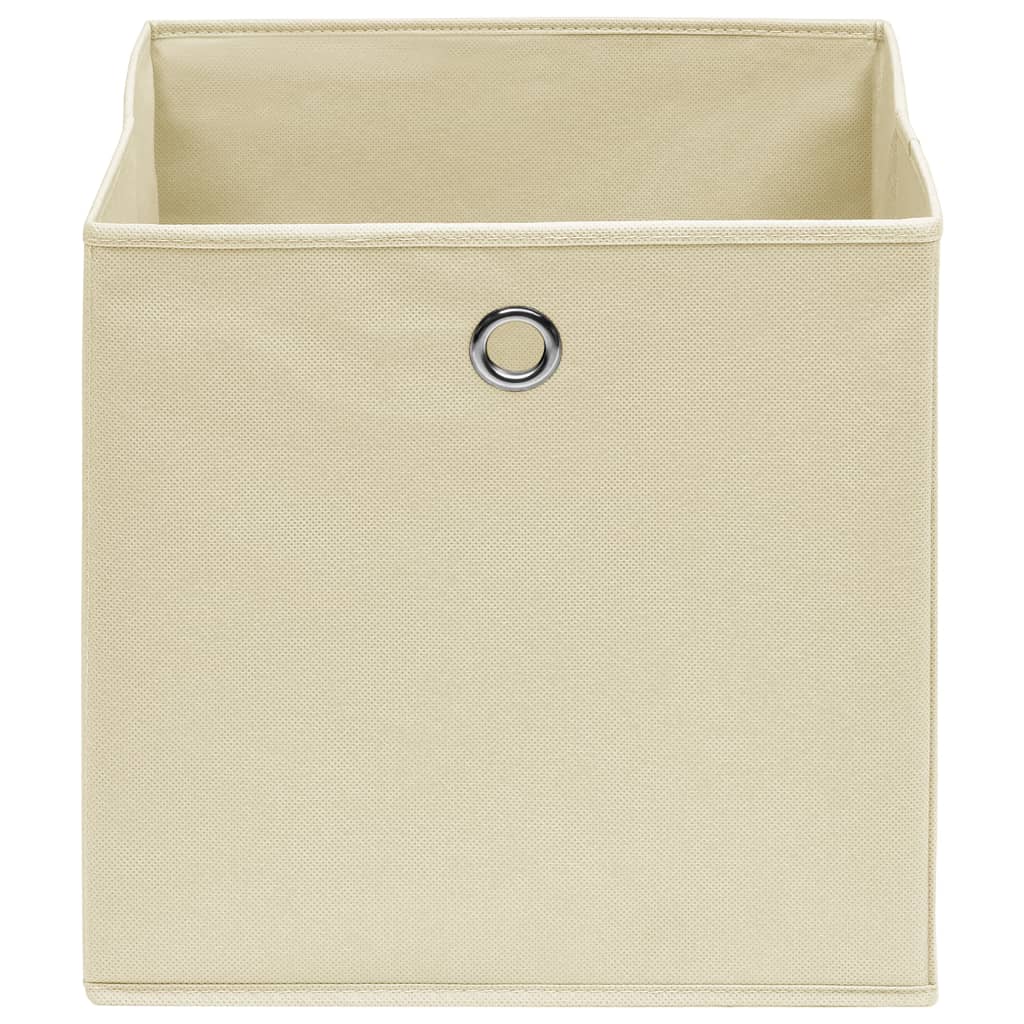 Opbergboxen 10 st 32x32x32 cm stof crèmekleurig is nu te koop bij PeponiXL, paradijselijk wonen!