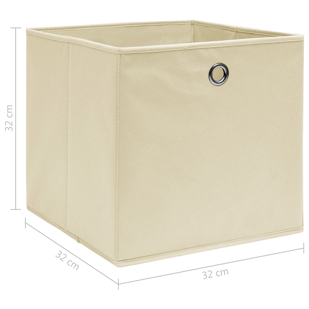 Opbergboxen 10 st 32x32x32 cm stof crèmekleurig is nu te koop bij PeponiXL, paradijselijk wonen!