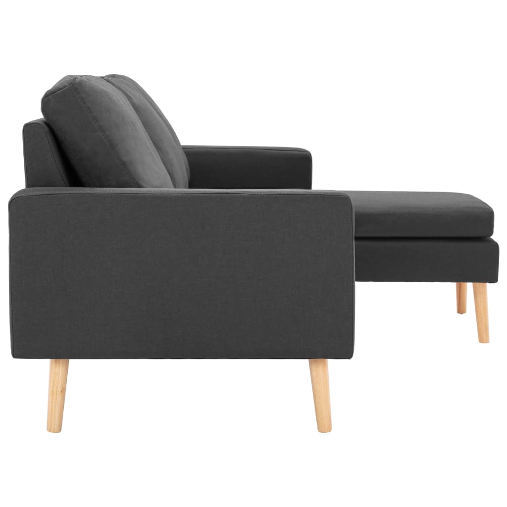 Driezitsbank met voetenbank stof donkergrijs is nu te koop bij PeponiXL, paradijselijk wonen!