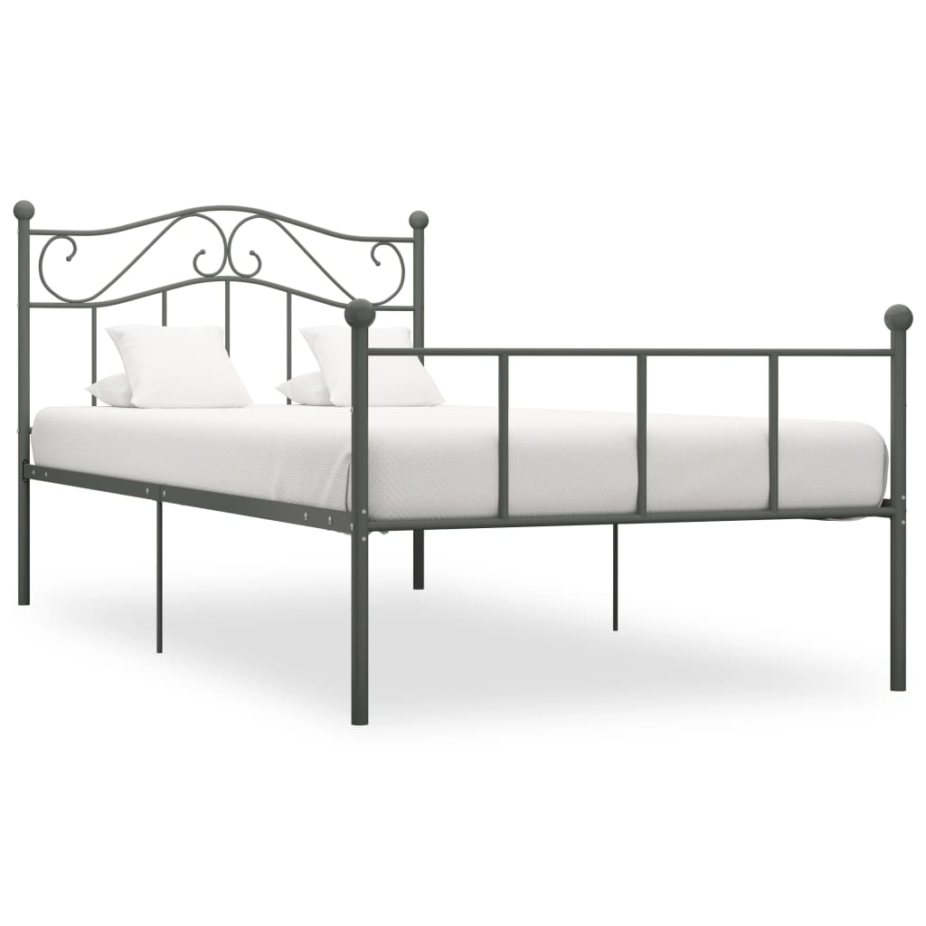 Bedframe metaal grijs 100x200 cm is nu te koop bij PeponiXL, paradijselijk wonen!