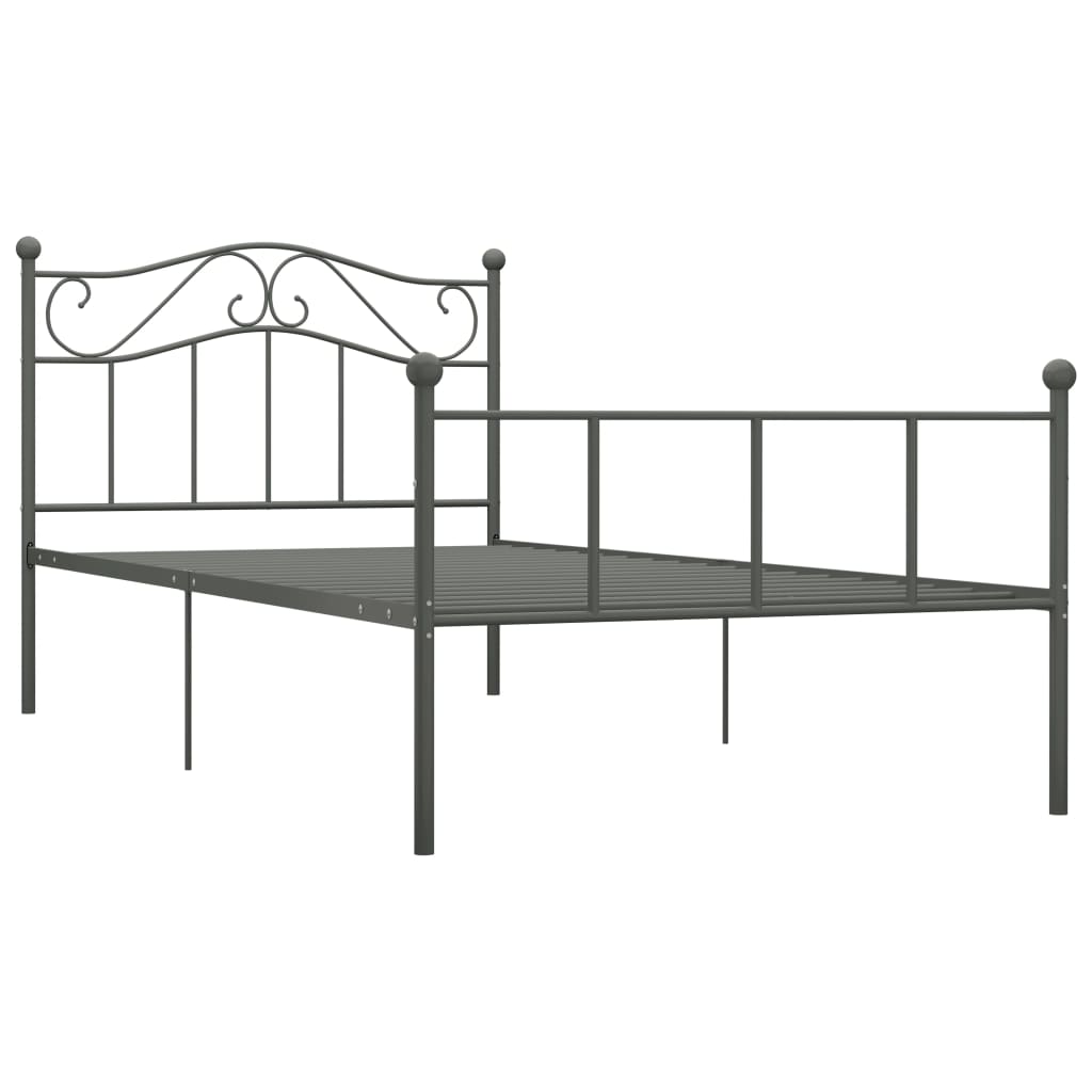 Bedframe metaal grijs 100x200 cm is nu te koop bij PeponiXL, paradijselijk wonen!