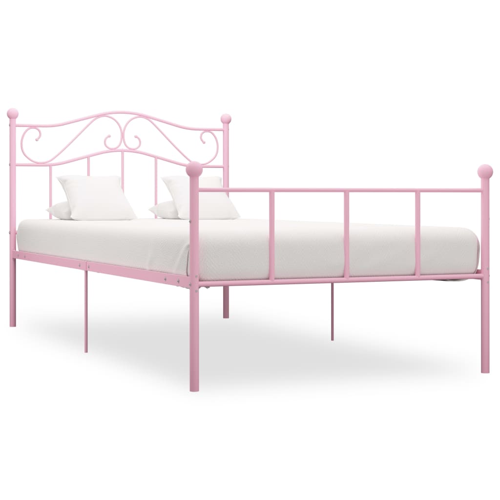 Bedframe metaal roze 90x200 cm is nu te koop bij PeponiXL, paradijselijk wonen!