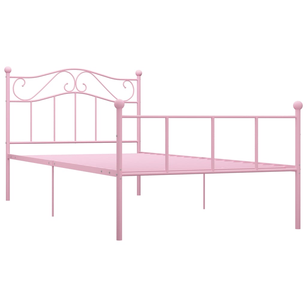 Bedframe metaal roze 90x200 cm is nu te koop bij PeponiXL, paradijselijk wonen!