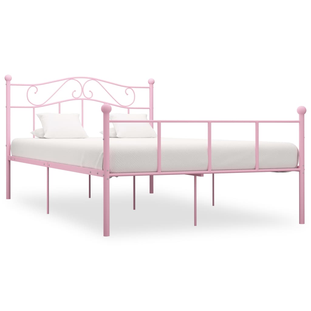 Bedframe metaal roze 140x200 cm is nu te koop bij PeponiXL, paradijselijk wonen!