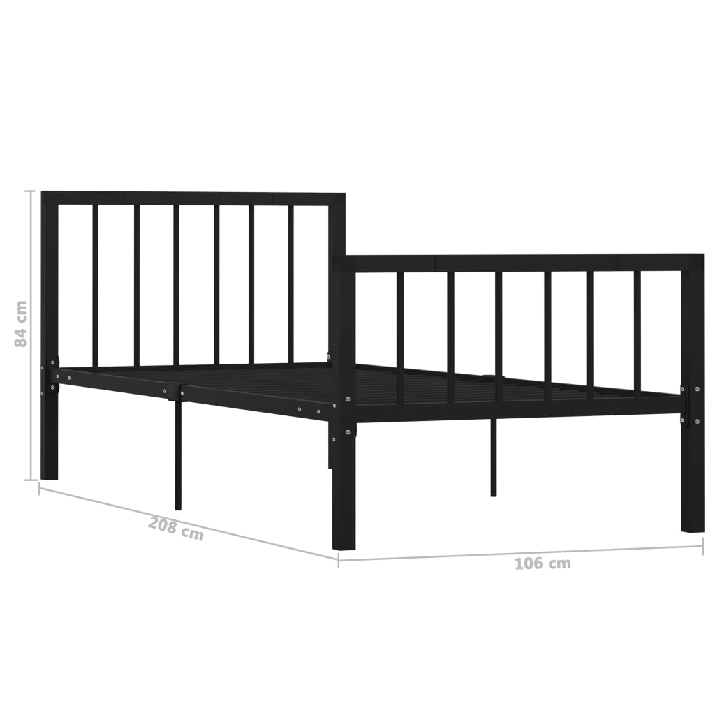 Bedframe metaal zwart 100x200 cm is nu te koop bij PeponiXL, paradijselijk wonen!