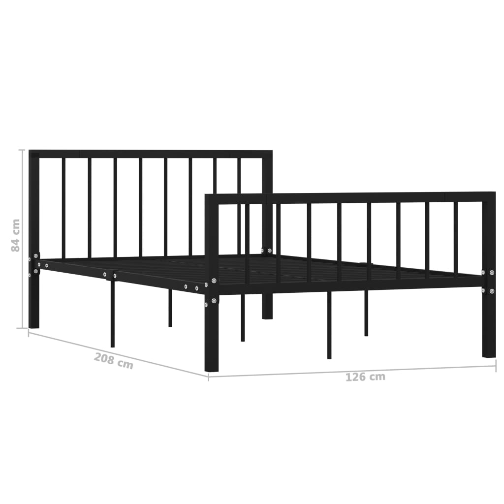Bedframe metaal zwart 120x200 cm is nu te koop bij PeponiXL, paradijselijk wonen!