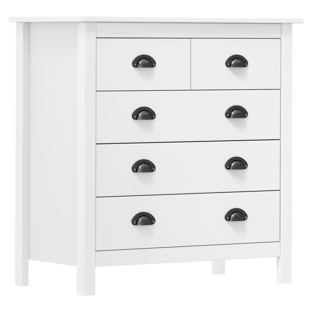 Dressoir Hill 79x40x80 cm massief grenenhout wit is nu te koop bij PeponiXL, paradijselijk wonen!