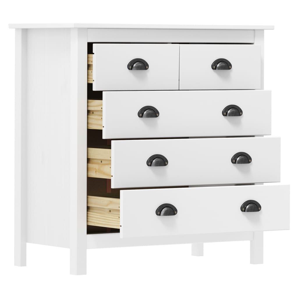 Dressoir Hill 79x40x80 cm massief grenenhout wit is nu te koop bij PeponiXL, paradijselijk wonen!