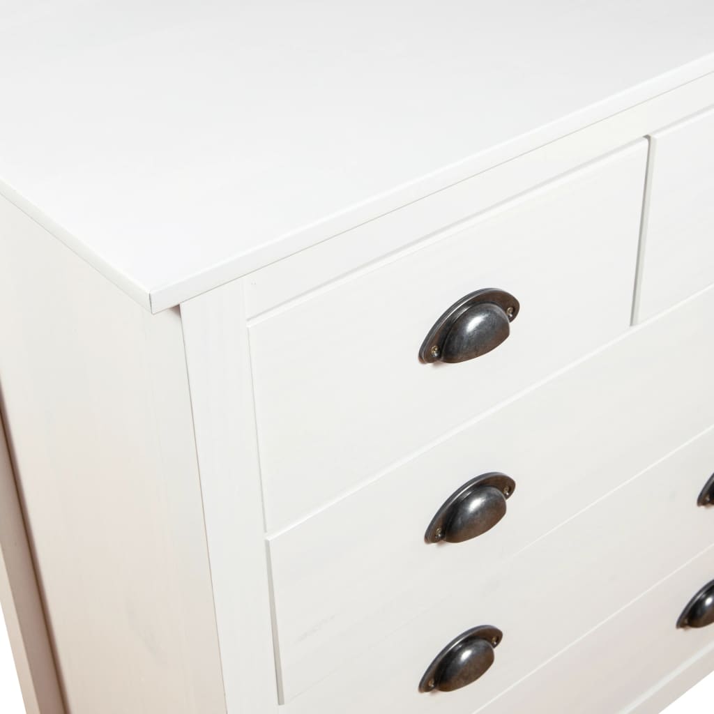 Dressoir Hill 79x40x80 cm massief grenenhout wit is nu te koop bij PeponiXL, paradijselijk wonen!