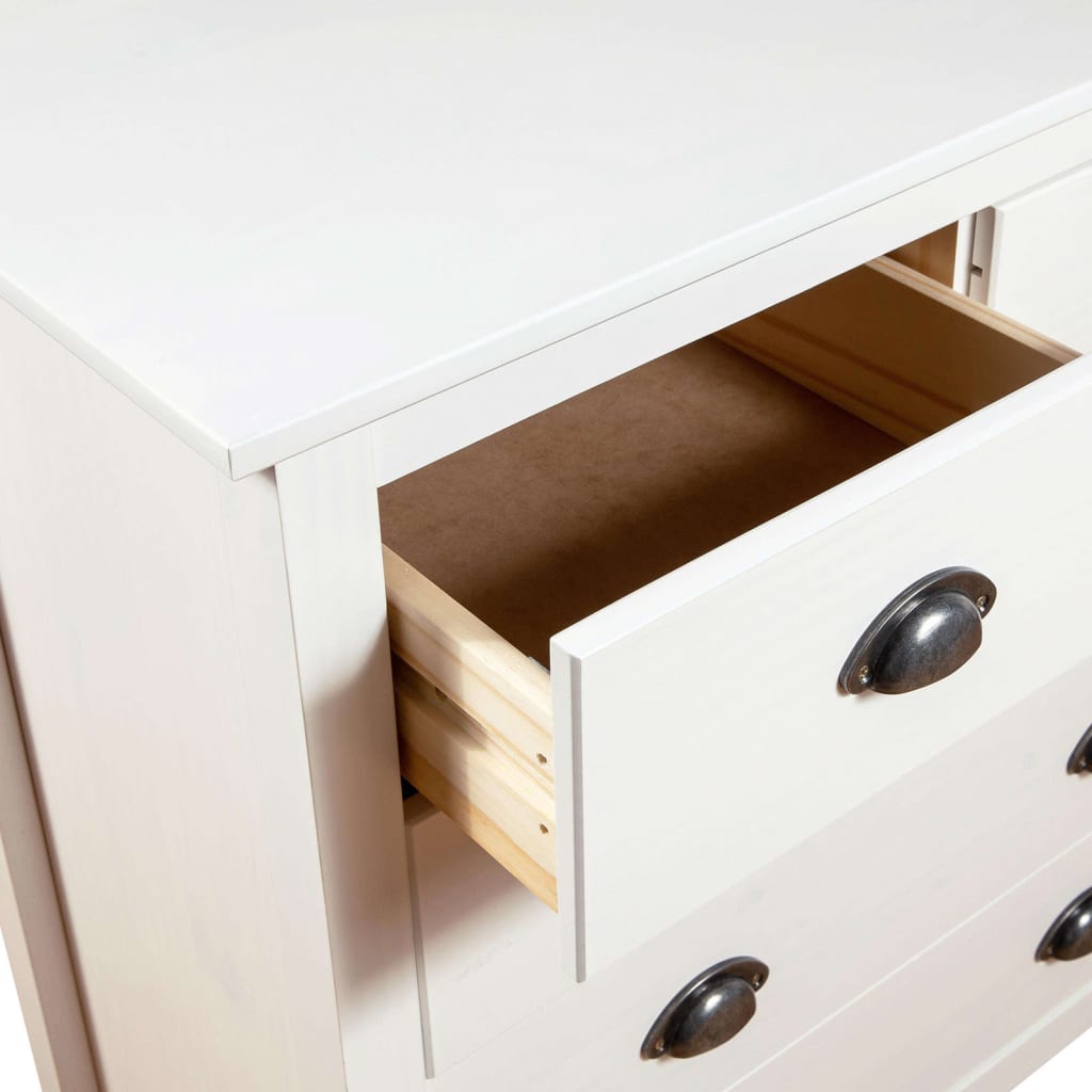 Dressoir Hill 79x40x80 cm massief grenenhout wit is nu te koop bij PeponiXL, paradijselijk wonen!
