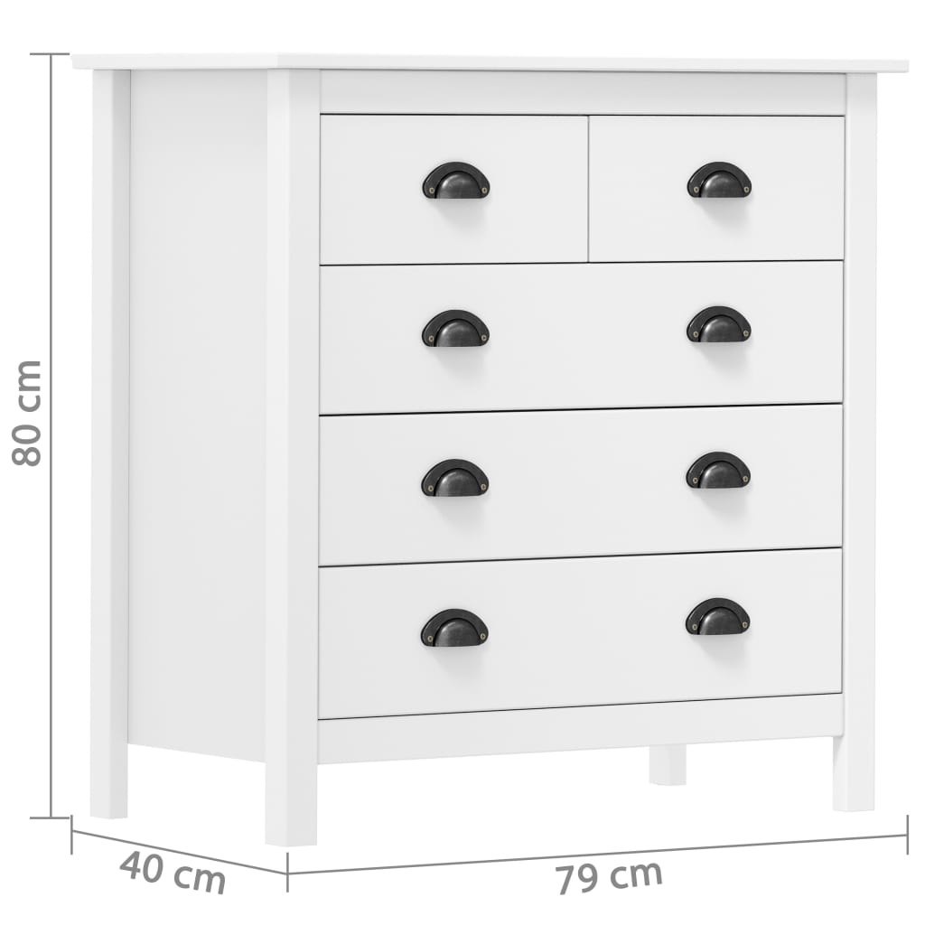 Dressoir Hill 79x40x80 cm massief grenenhout wit is nu te koop bij PeponiXL, paradijselijk wonen!