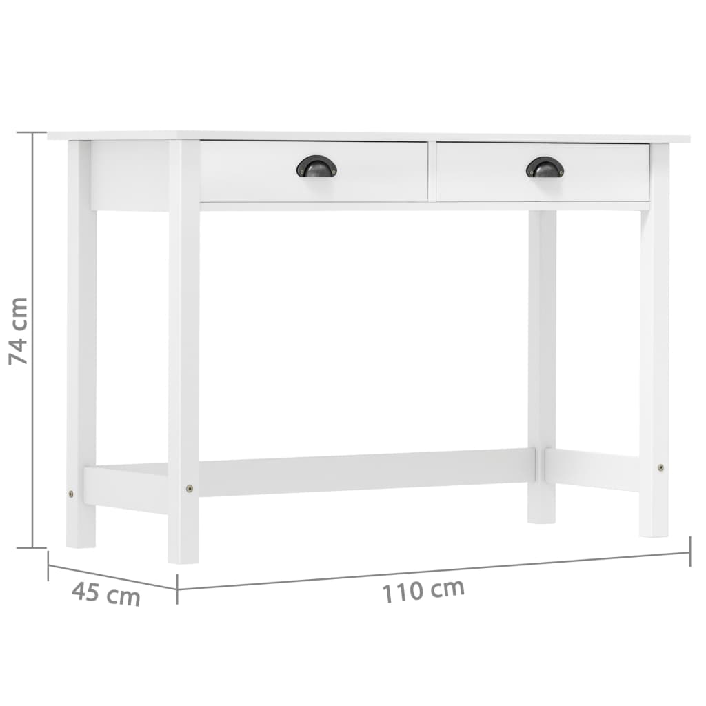 Wandtafel Hill 2 lades 110x45x74 cm massief grenenhout is nu te koop bij PeponiXL, paradijselijk wonen!
