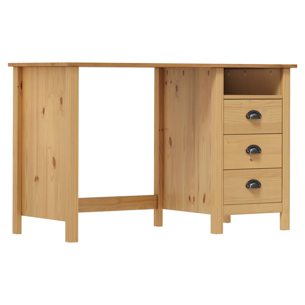 Bureau Hill 3 lades 120x50x74 cm massief grenenhout is nu te koop bij PeponiXL, paradijselijk wonen!