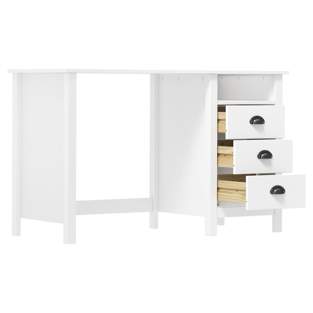 Bureau Hill 3 lades 120x50x74 cm massief grenenhout is nu te koop bij PeponiXL, paradijselijk wonen!