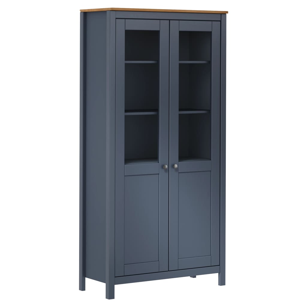 Hoge kast Hill 85x37x170,5 cm massief grenenhout grijs is nu te koop bij PeponiXL, paradijselijk wonen!