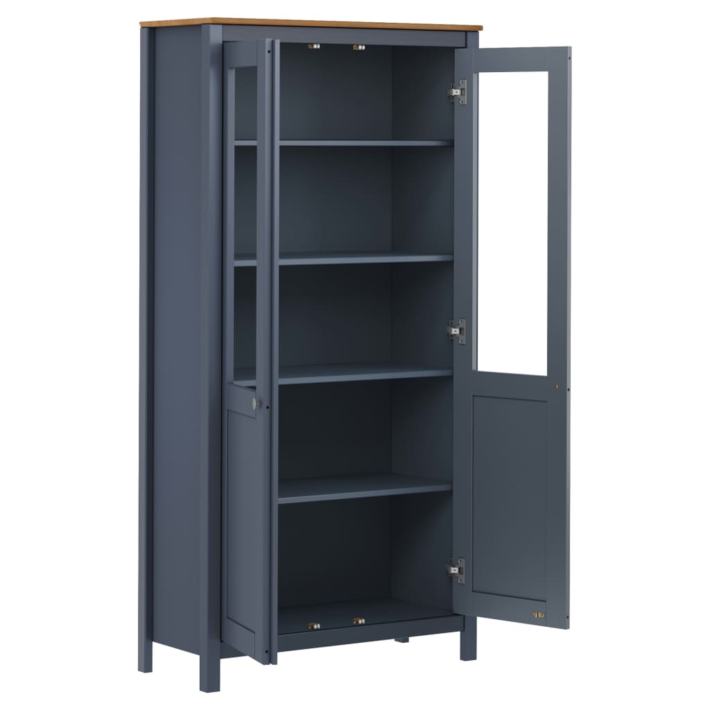Hoge kast Hill 85x37x170,5 cm massief grenenhout grijs is nu te koop bij PeponiXL, paradijselijk wonen!