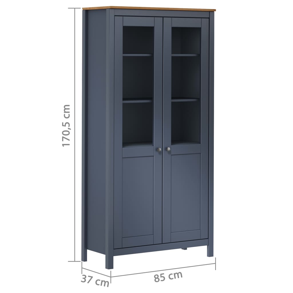 Hoge kast Hill 85x37x170,5 cm massief grenenhout grijs is nu te koop bij PeponiXL, paradijselijk wonen!