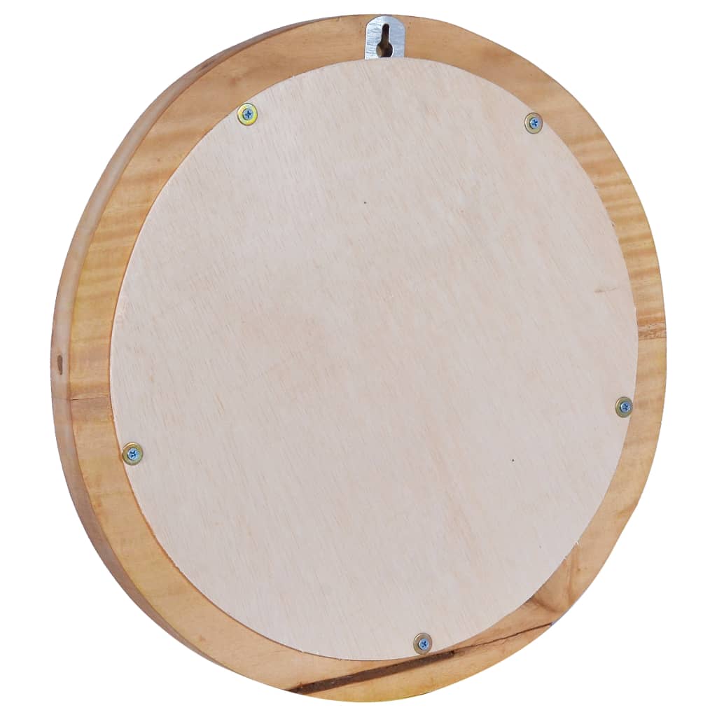 Wandspiegel rond 40 cm teakhout is nu te koop bij PeponiXL, paradijselijk wonen!