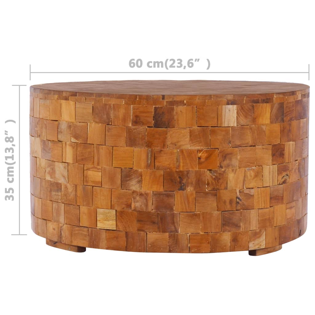 Salontafel 60x60x35 cm massief teakhout is nu te koop bij PeponiXL, paradijselijk wonen!