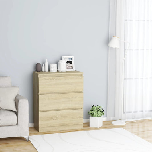 Dressoir 60x35x76 cm bewerkt hout sonoma eikenkleurig is nu te koop bij PeponiXL, paradijselijk wonen!