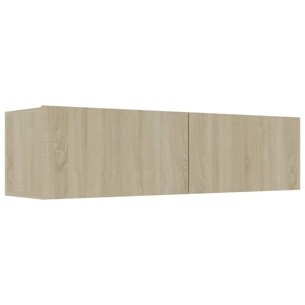 Tv-meubel 120x30x30 cm bewerkt hout sonoma eikenkleurig is nu te koop bij PeponiXL, paradijselijk wonen!